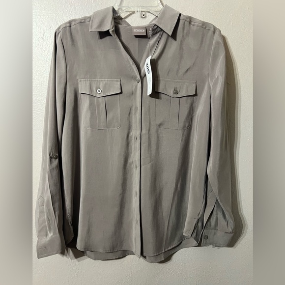 Chico's Tops - NWT CHICO’S Sofia Silky chic button down blouse - Size 1/Medium
